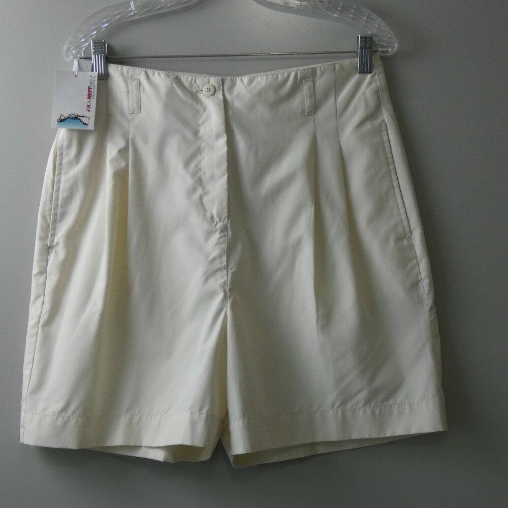 NWT KANEFF GOLF Ivory Lightweight Quick Dry Pleated Shorts Size L - Picture 2 of 12